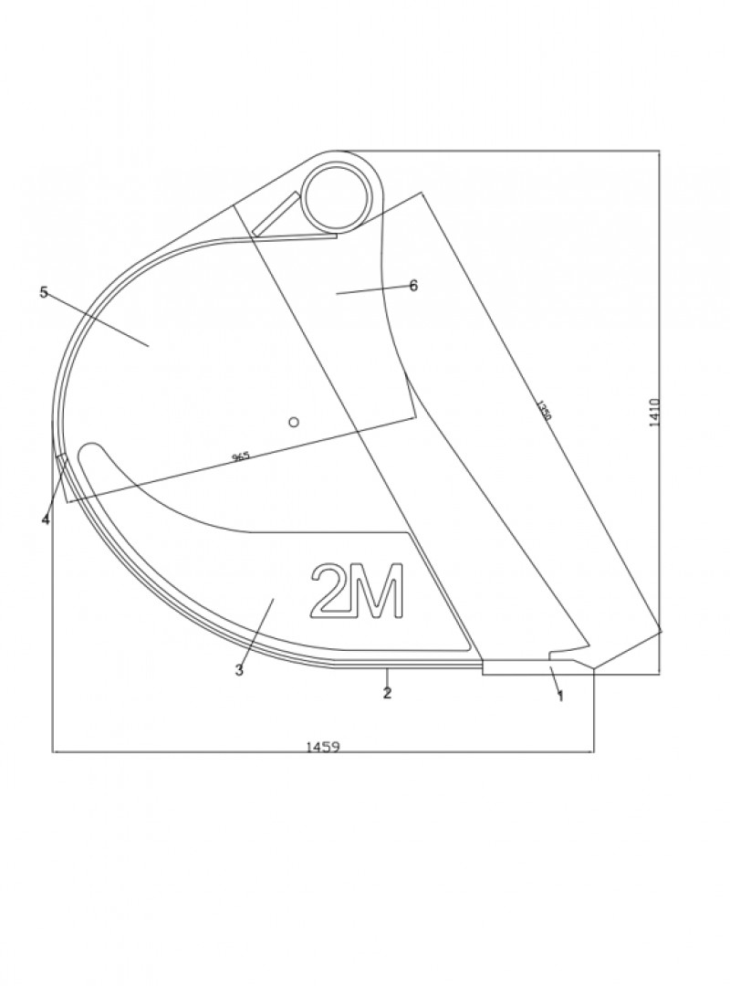 Pastiprināts rakšanas kauss 1600mm, 2.25m3