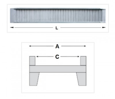 Alumīnija rampa 155x452x4000mm, ar bortiem, šaurā tipa