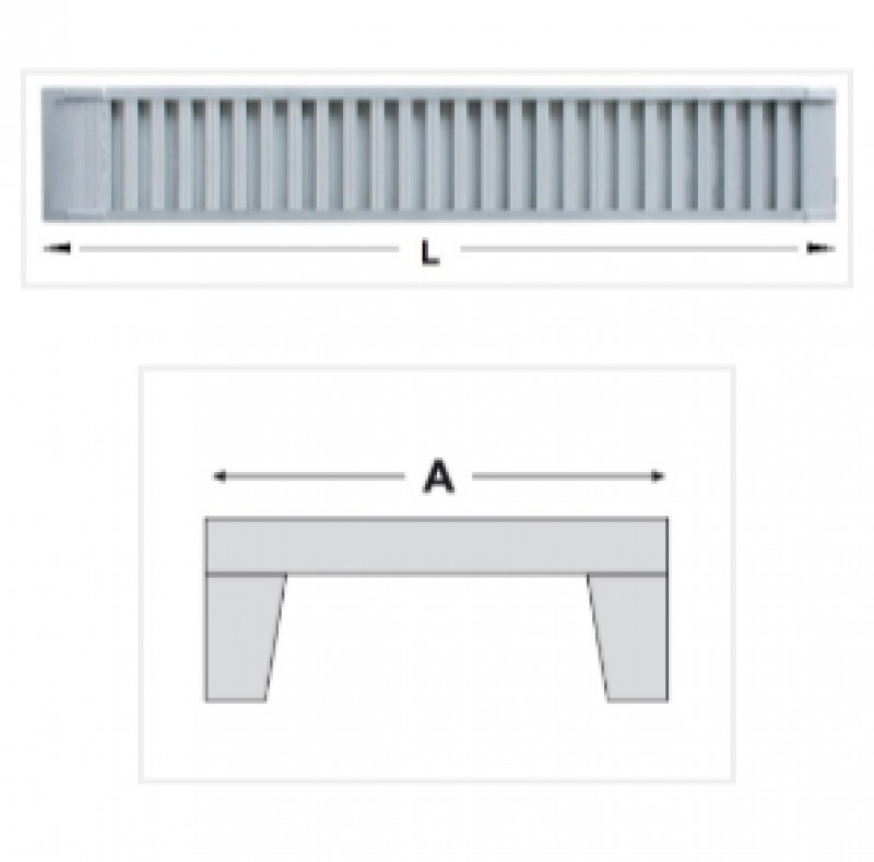 Alumīnija rampa 72x306x2000mm, bez bortiem
