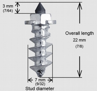 Riepu radzes ar plecu, skrūvējamas 3/4"-18MM HD (100 gab.)