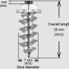 Riepu radzes ar plecu, skrūvējamas 3/4"-18MM (100 gab.)